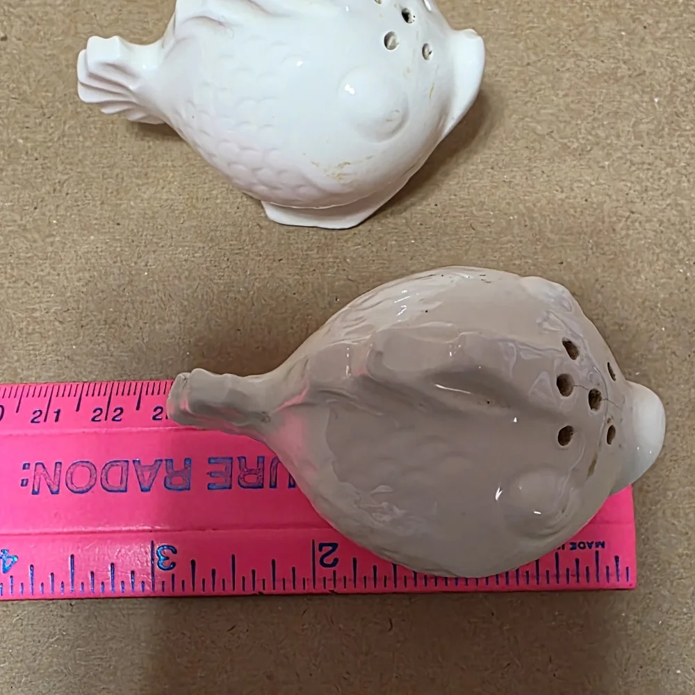 Vtg Puffer Blow Fish Shaker Set Germany #187
